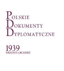 Polskie Dokumenty Dyplomatyczne 1939 wrzesień-grudzień